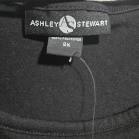 Ashley Stewart Black Tee with Gold Faith Design Size 3x $50 - Picture 4 of 6
